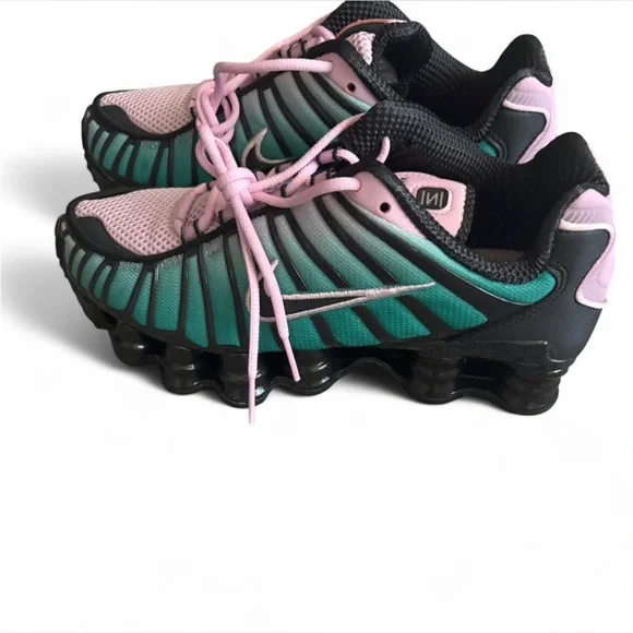 Nike Black, Pink, and Green Running Shoes - Picture 1 of 5